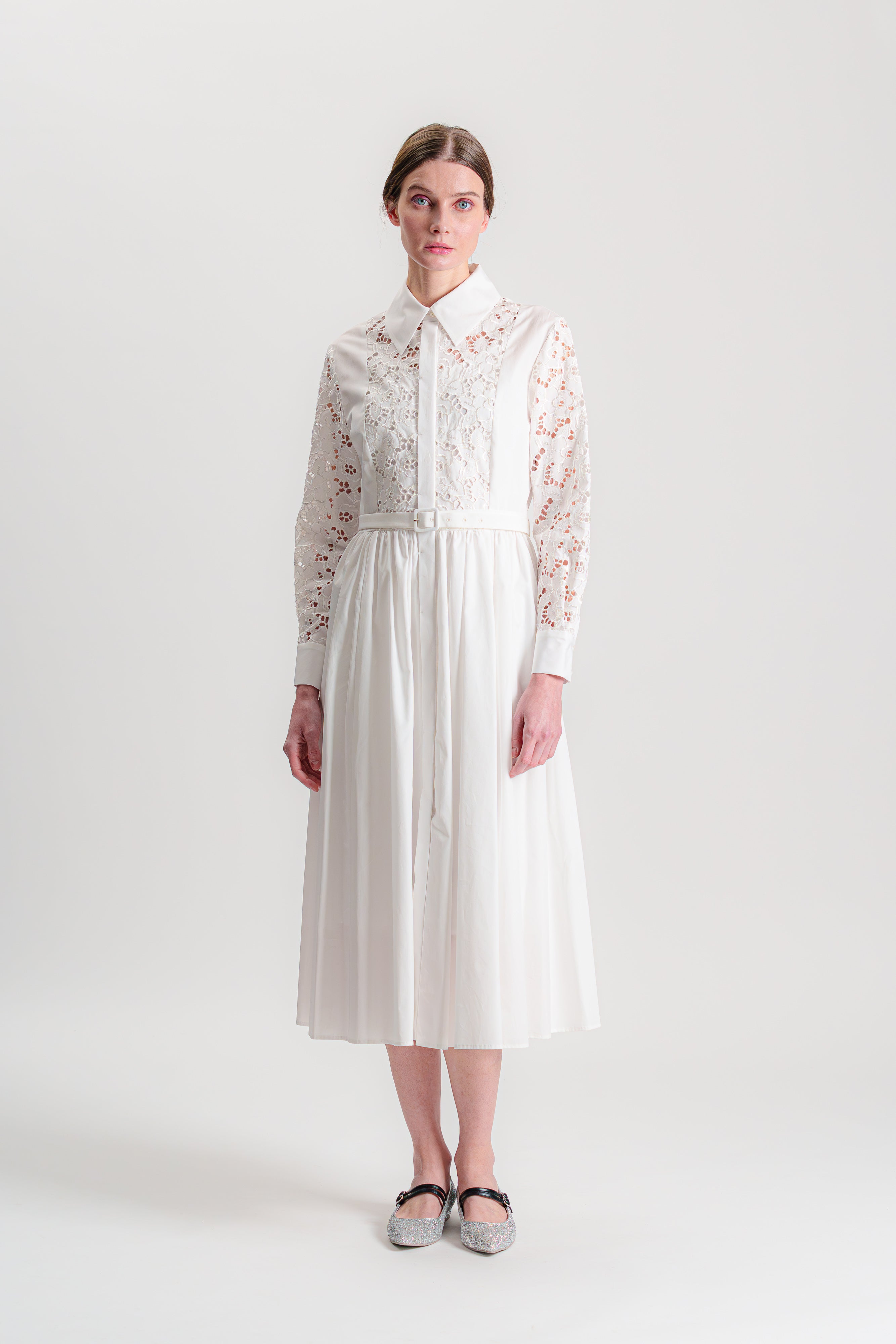 sheller　シェリエ　ドットシャツワンピース　シャツドレス Dot shirt dress – shéller / シェリエ